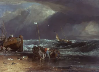 Boot im Sturm herausziehend – 19. Jahrhundert. Künstler: Joseph Mallord William Turner. Lage: Kenwood House / Col Iveagh Beque, London, England